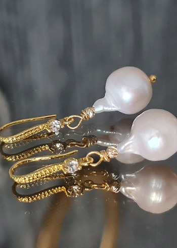 Gerçek Barok İnci Küpe - Görsel 2