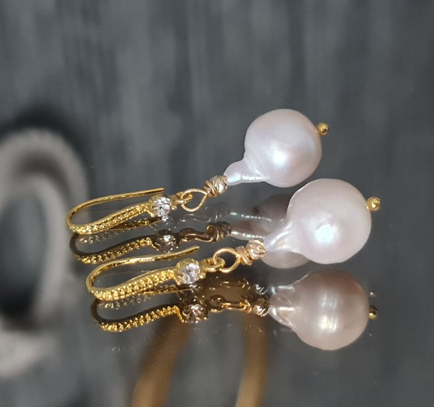 Gerçek Barok İnci Küpe - Görsel 2