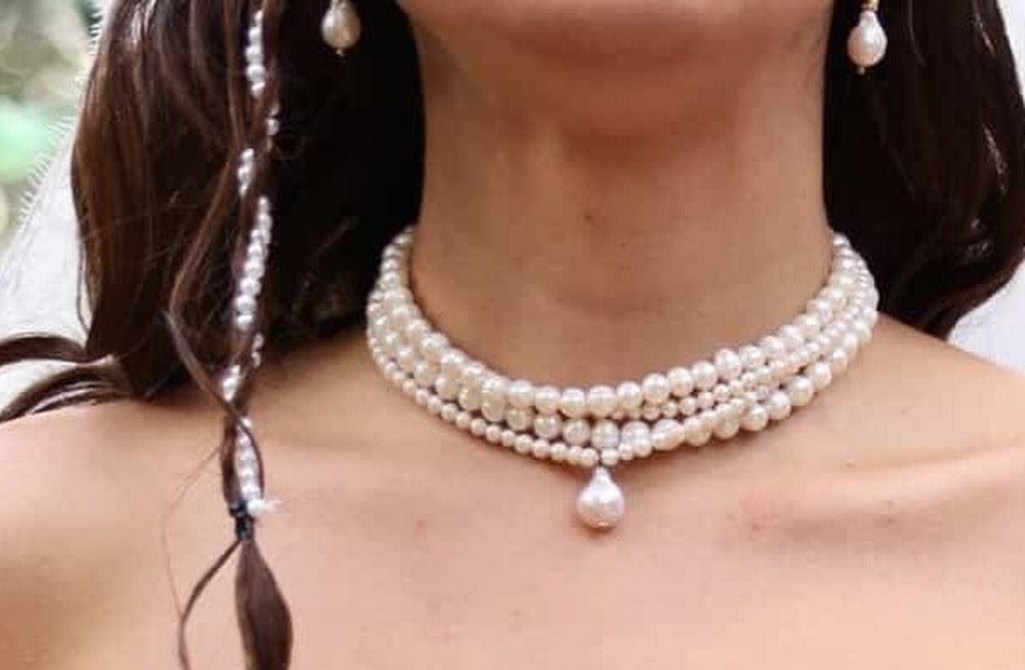 Gerçek İnci Choker Kolye - Görsel 4