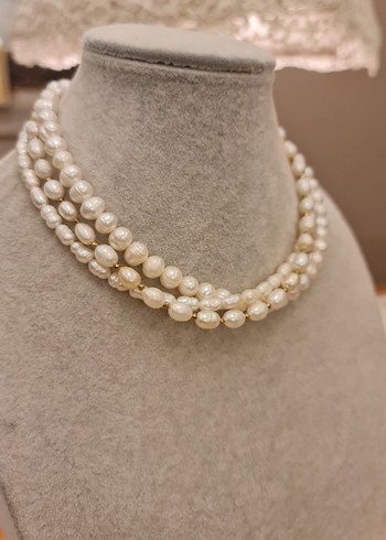 Gerçek İnci Choker Kolye - Görsel 2