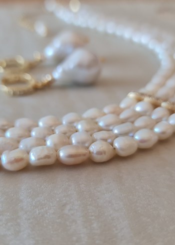 Gerçek İnci Ve Barok İnci Choker Kolye - Görsel 2