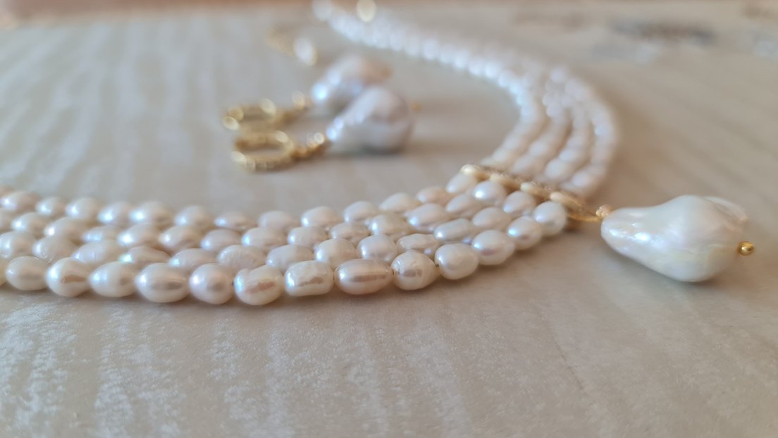 Gerçek İnci Ve Barok İnci Choker Kolye - Görsel 2