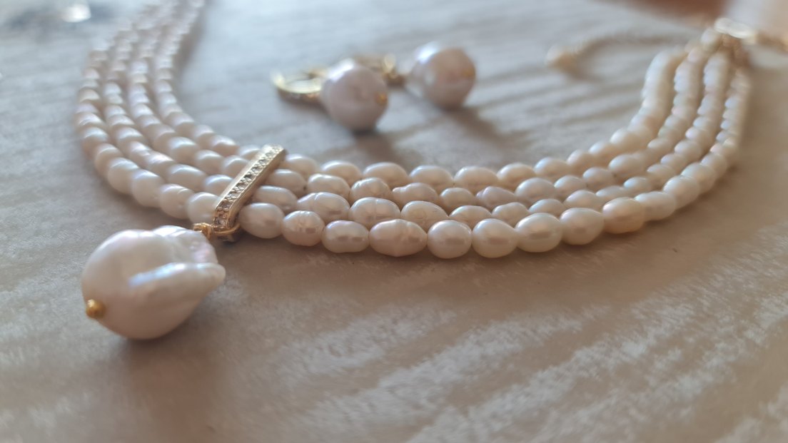 Gerçek İnci Ve Barok İnci Choker Kolye - Görsel 3