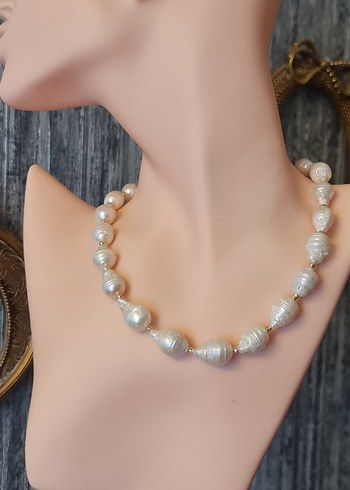 Gerçek Barok İnci Kolye - Görsel 7