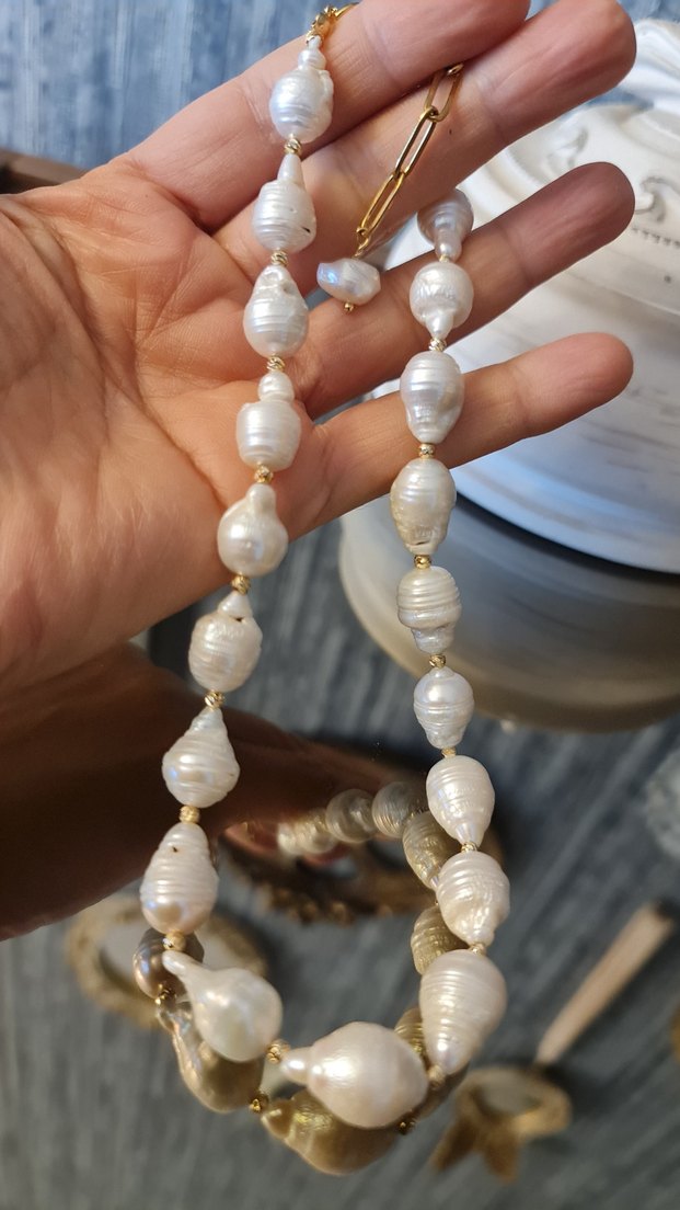 Gerçek Barok İnci Kolye - Görsel 3