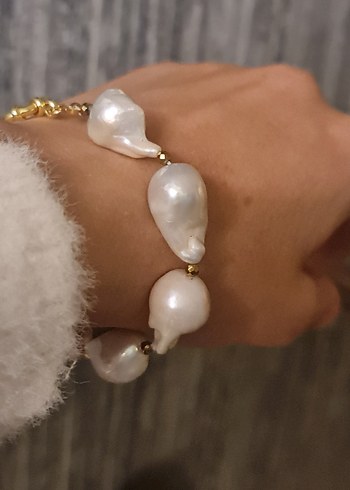 Gerçek Muntazam Barok İnci Bileklik - Görsel 2