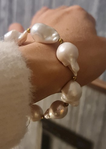 Gerçek Muntazam Barok İnci Bileklik - Görsel 3