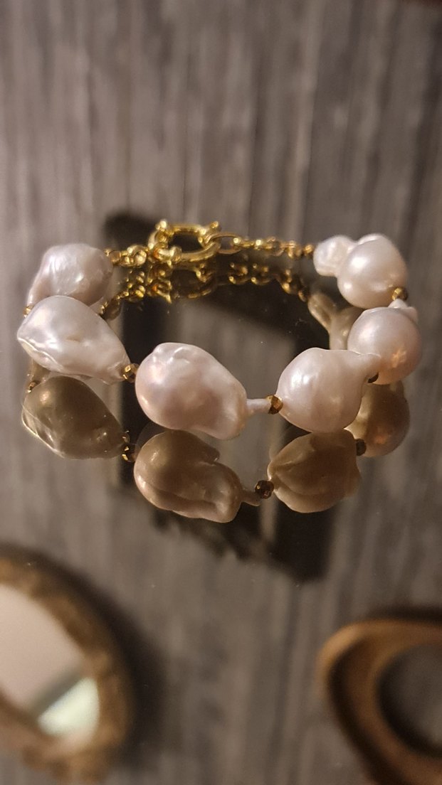 Gerçek Muntazam Barok İnci Bileklik - Görsel 4