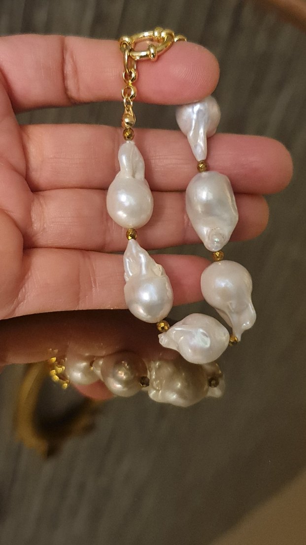 Gerçek Muntazam Barok İnci Bileklik - Görsel 5