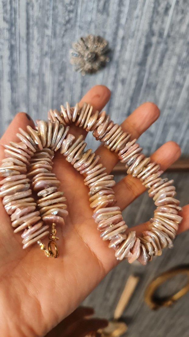 Gerçek Barok (Slice) İnci Kolye - Görsel 2