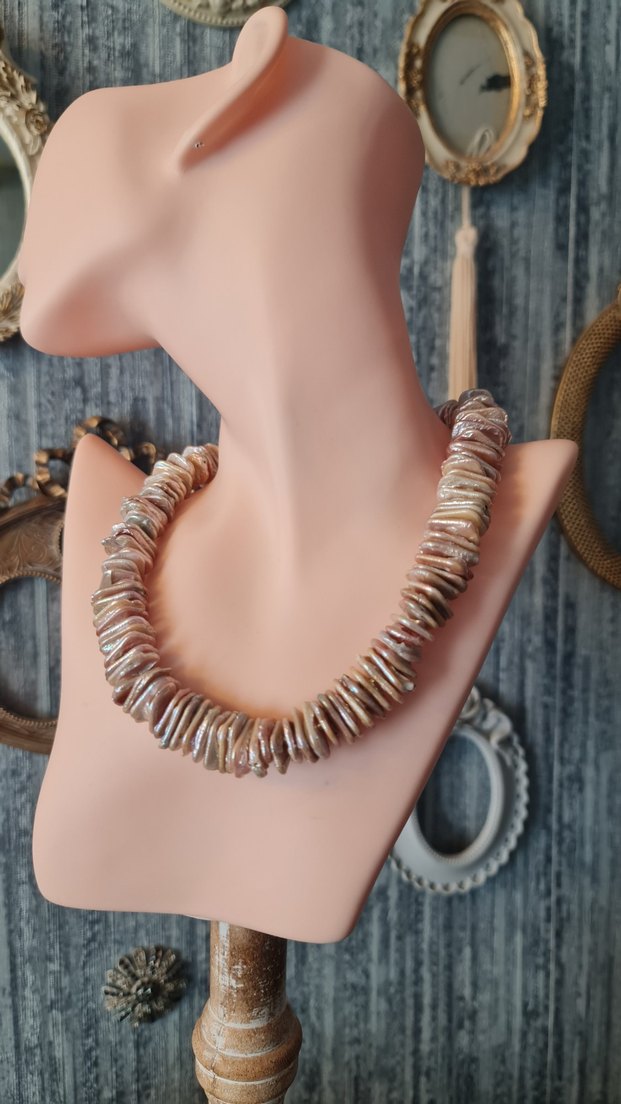 Gerçek Barok (Slice) İnci Kolye - Görsel 4