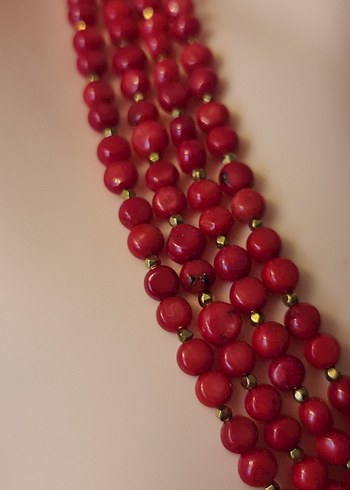 Gerçek Mercan ve Hematit Kolye - Görsel 2