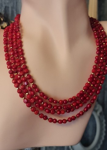 Gerçek Mercan ve Hematit Kolye - Görsel 6