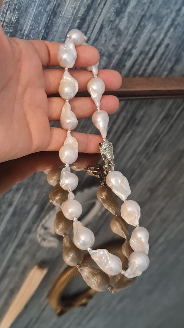 Premium Gerçek Barok İnci Kolye - Görsel 3