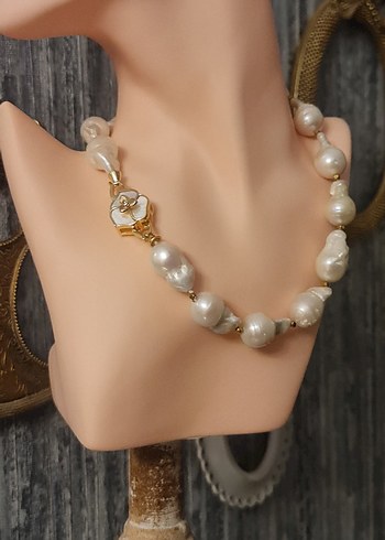 Gerçek Barok İnci Kolye - Görsel 5