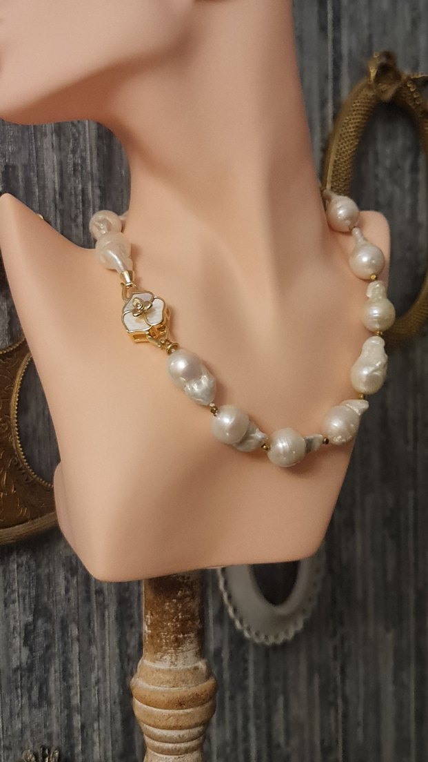 Gerçek Barok İnci Kolye - Görsel 5