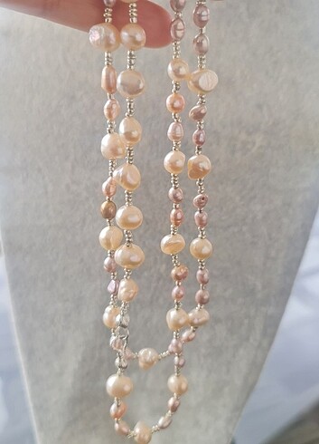 Gerçek Pembe İnci Kolye - Görsel 3