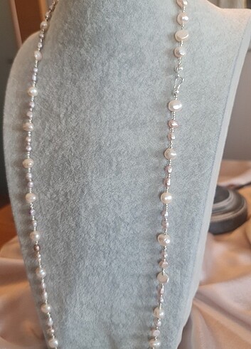 Gerçek Pembe İnci Kolye - Görsel 4