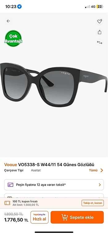 Beden Vogue gözlük
