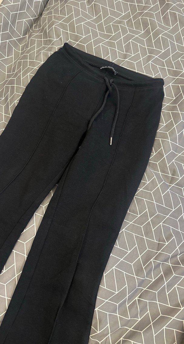 Siyah Kadın Spor Kumaş Pantolon - Görsel 2