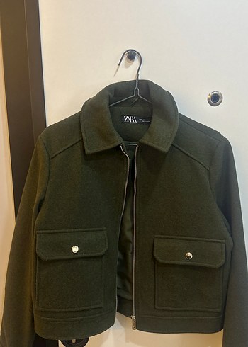 Fermuarlı Yeşil Midi Kadın Kaban - Görsel 3