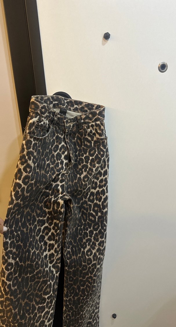 Kahverengi Leopar Desenli Kadın Jean - Görsel 2