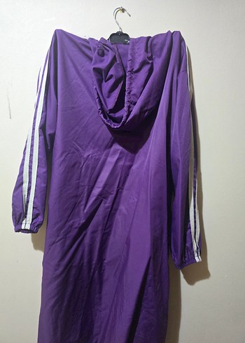 Kadın Mor Midi Yağmurluk Fermuarlı - Görsel 3