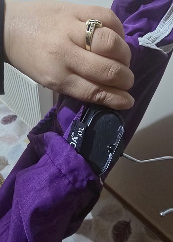 Kadın Mor Midi Yağmurluk Fermuarlı - Görsel 5