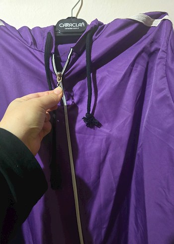 Kadın Mor Midi Yağmurluk Fermuarlı - Görsel 6