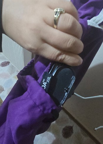 Kadın Mor Midi Yağmurluk Fermuarlı - Görsel 4