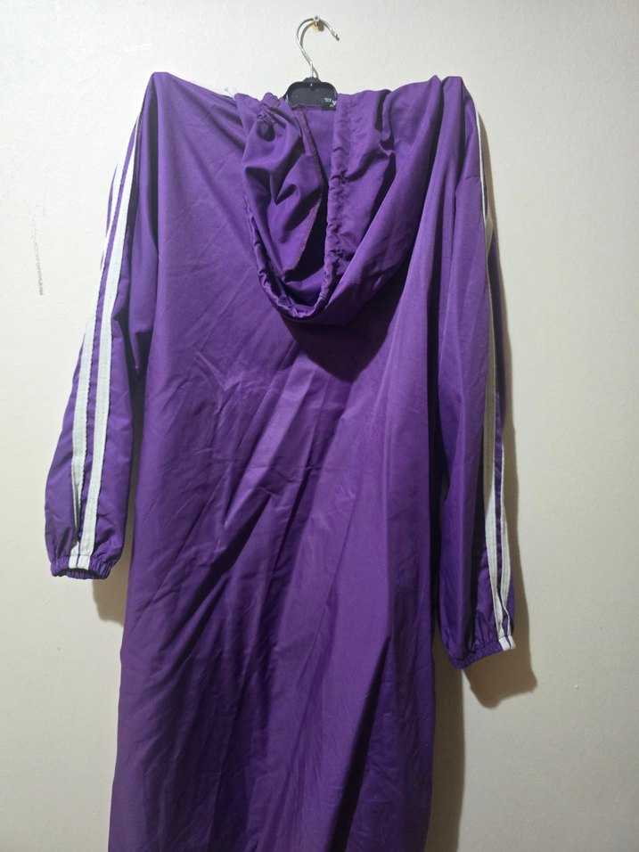 Kadın Mor Midi Yağmurluk Fermuarlı - Görsel 3