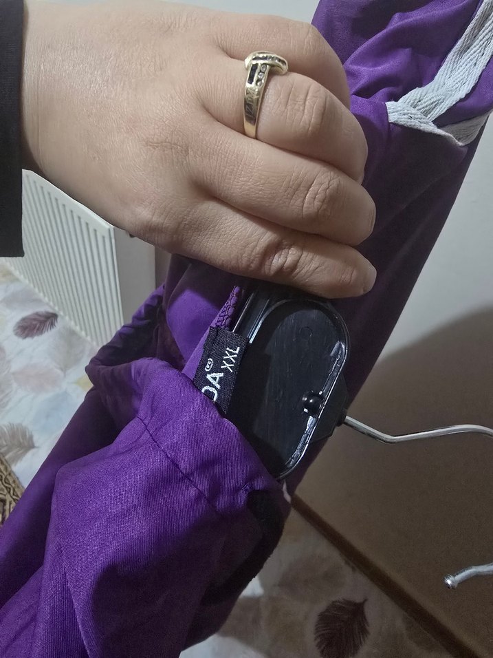 Kadın Mor Midi Yağmurluk Fermuarlı - Görsel 5