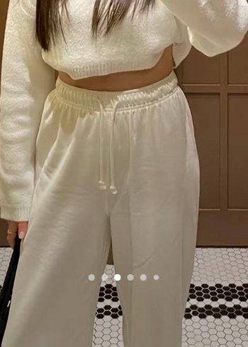 Zara Beyaz Keten Salaş Kadın Pantolon - Görsel 2