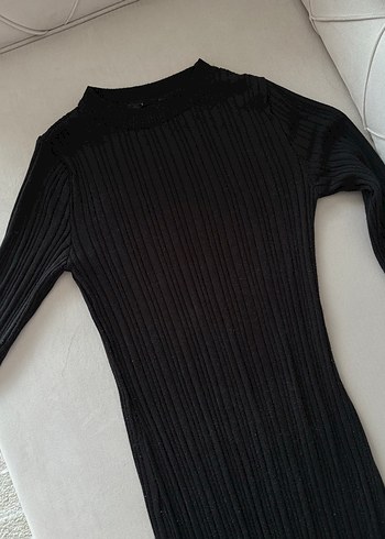 Siyah Kadın Triko uzun elbise zara - Görsel 5