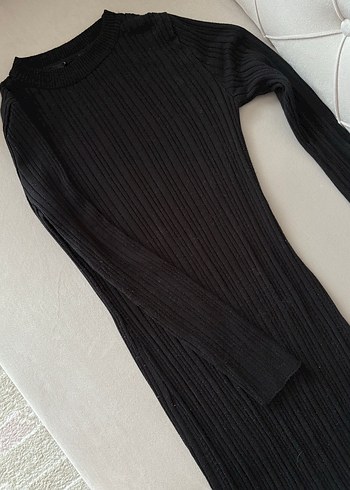 Siyah Kadın Triko uzun elbise zara - Görsel 4