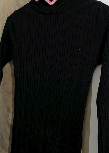 Siyah Kadın Triko uzun elbise zara - Görsel 2