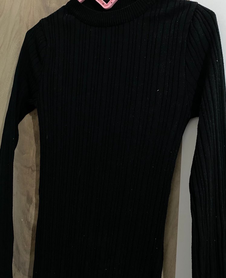 Siyah Kadın Triko uzun elbise zara - Görsel 2