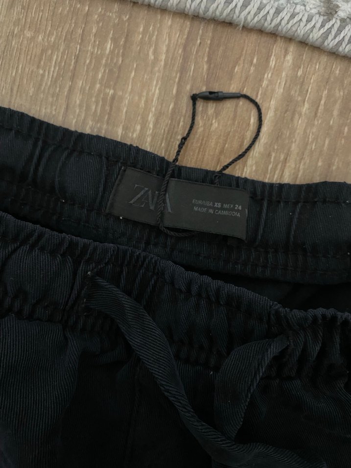 Siyah Bol Kesim Keten Kadın Pantolon - Görsel 3