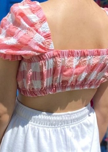 Pembe Mini Balon Kollu Bluz - Görsel 2