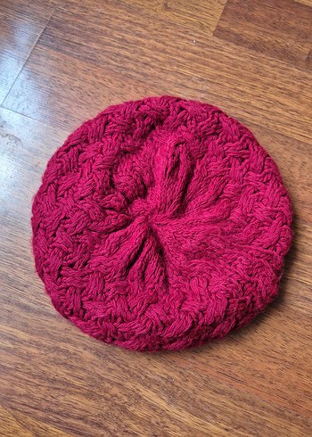 Renkli Kırmızı Örgü Ressam Kadın Bere - Görsel 4