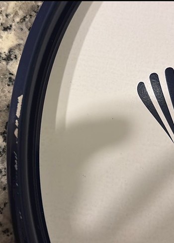 Beyaz Üzerinde Siyah Deniz Kabuğu Desenli Tepsi - Görsel 2