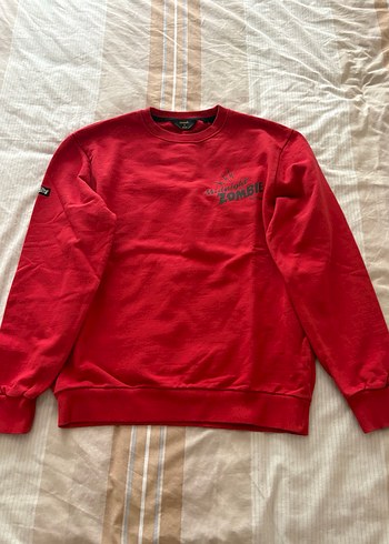 Kırmızı Uzun Kollu Erkek Sweatshirt - Görsel 2