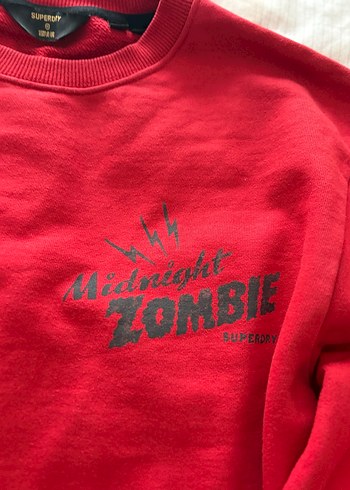 Kırmızı Uzun Kollu Erkek Sweatshirt - Görsel 3