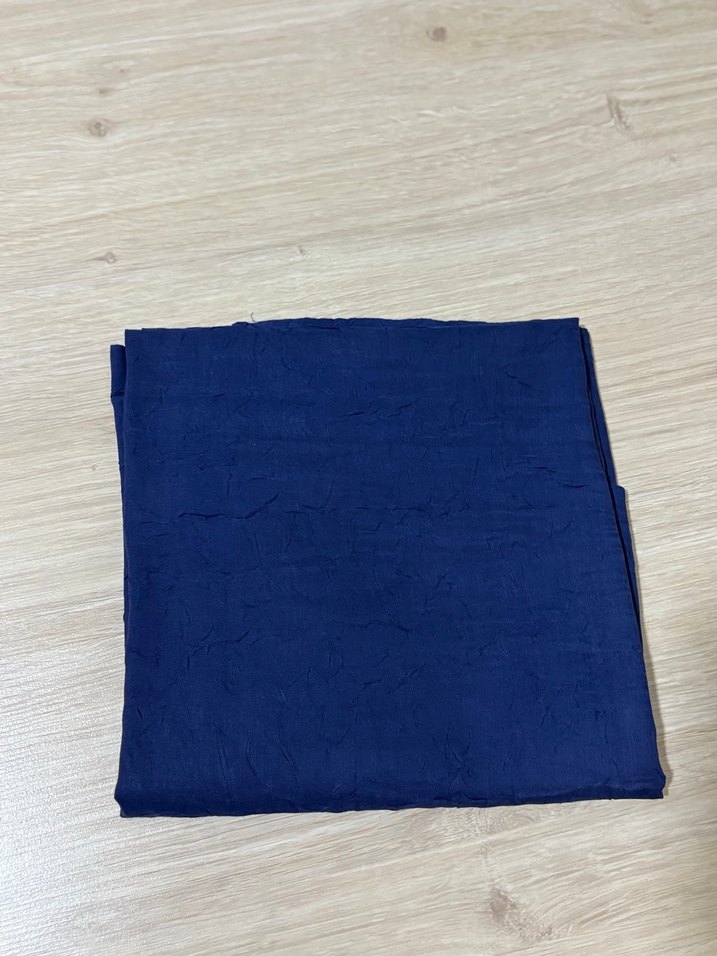 Lacivert Kadın Keten Pilili Şal - Görsel 2