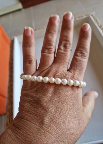 Beden ten rengi Renk 6mm gerçek inci Bohem Kadın Bileklik