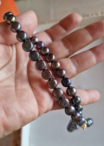 Diğer 9mm gerçek yansımalı inci Midi Kolye
