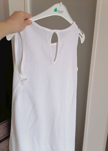 Beyaz Kolsuz Bayan elbise - Görsel 3