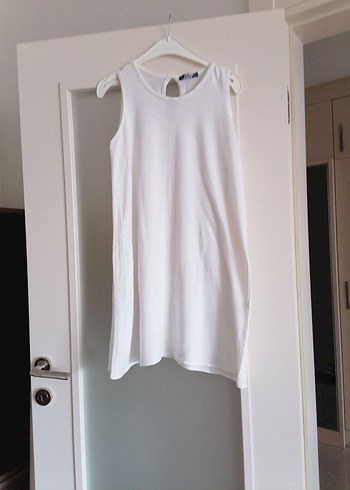 Beyaz Kolsuz Bayan elbise - Görsel 2