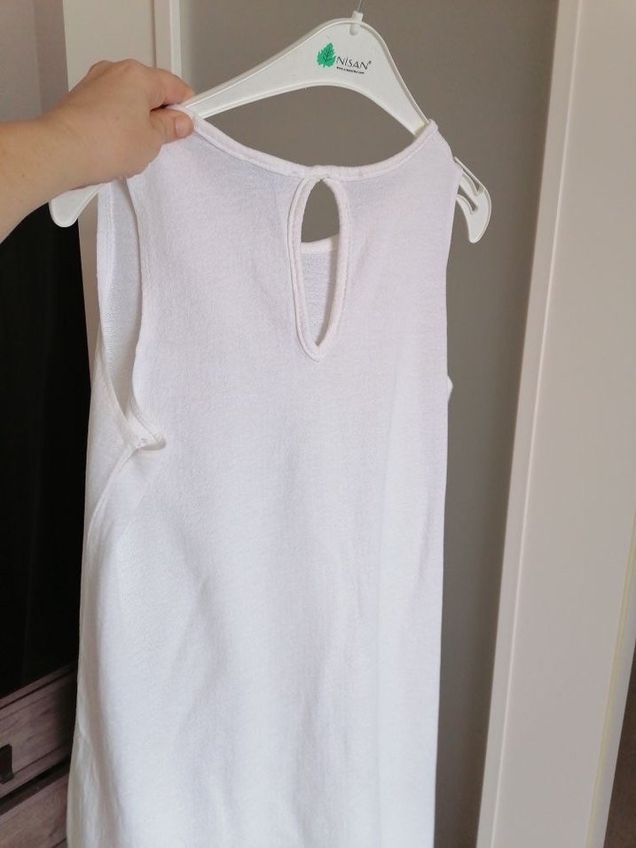 Beyaz Kolsuz Bayan elbise - Görsel 3