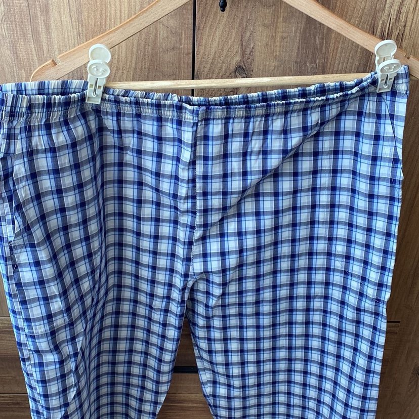 Erkek Mavi Kareli Midi Pijama Altı - Görsel 2